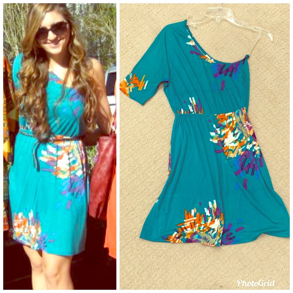 Floral one shoulder dress